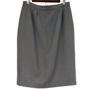 VINTAGE THE SUIT COMPANY MICRO CHECKERED PRINT MIDI PENCIL SKIRT BLU WHT SIZE 14